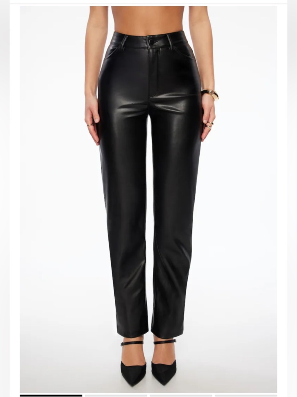 DYNAMITE Gisele Straight Leg Faux Leather Pants Black Women’s Size 12